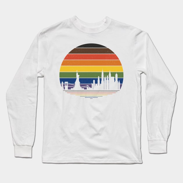 Retro NYC Pride Long Sleeve T-Shirt by lavenderhearts